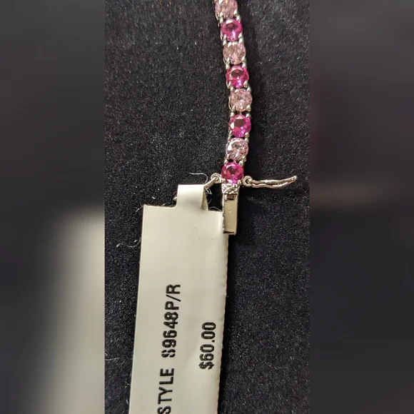 Dee Berkley Jewelry (DBJ) Sterling Silver & Pink Gem Tennis Bracelet, NWT - Picture 8 of 8